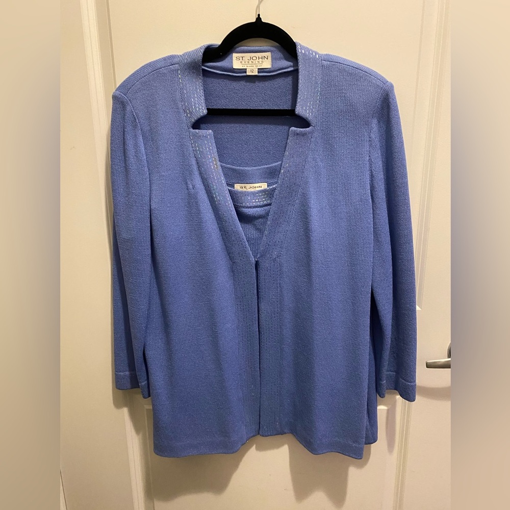 St. John Evening Collection Knit Cardigan and Shell Set